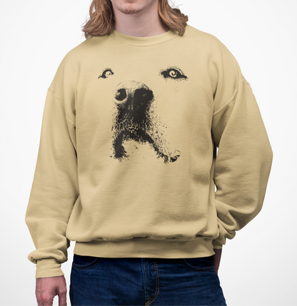 Dog Face Graphic Fleece Crew Sweatshirt