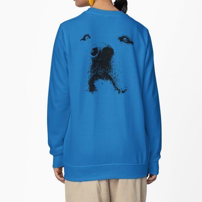 Dog Face Graphic Fleece Crew Sweatshirt