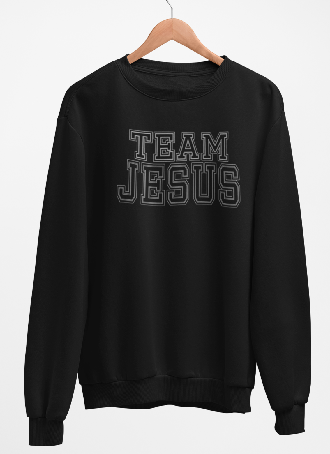 Team Jesus Fleece Crew Sweatshirt - Black Text