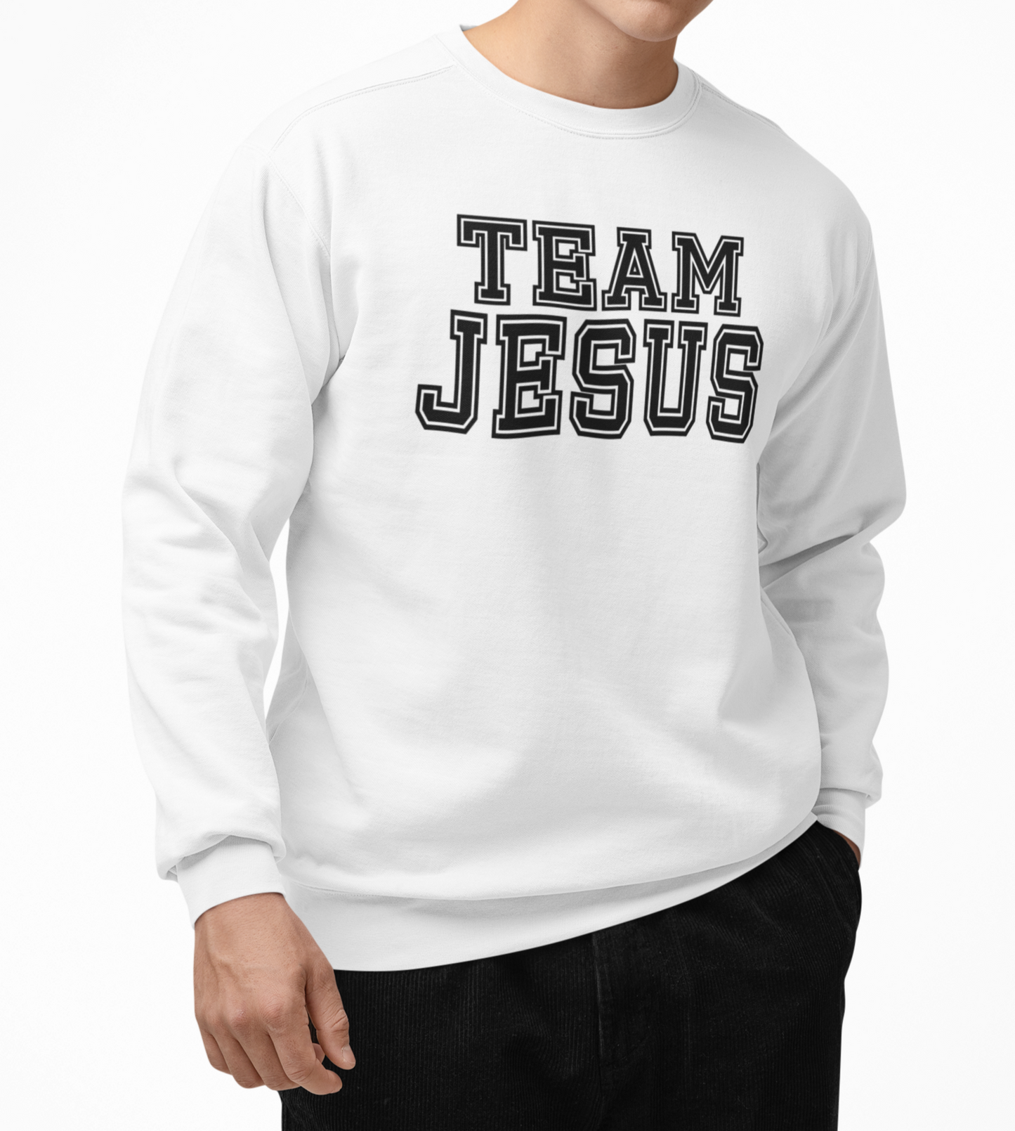 Team Jesus Fleece Crew Sweatshirt - Black Text