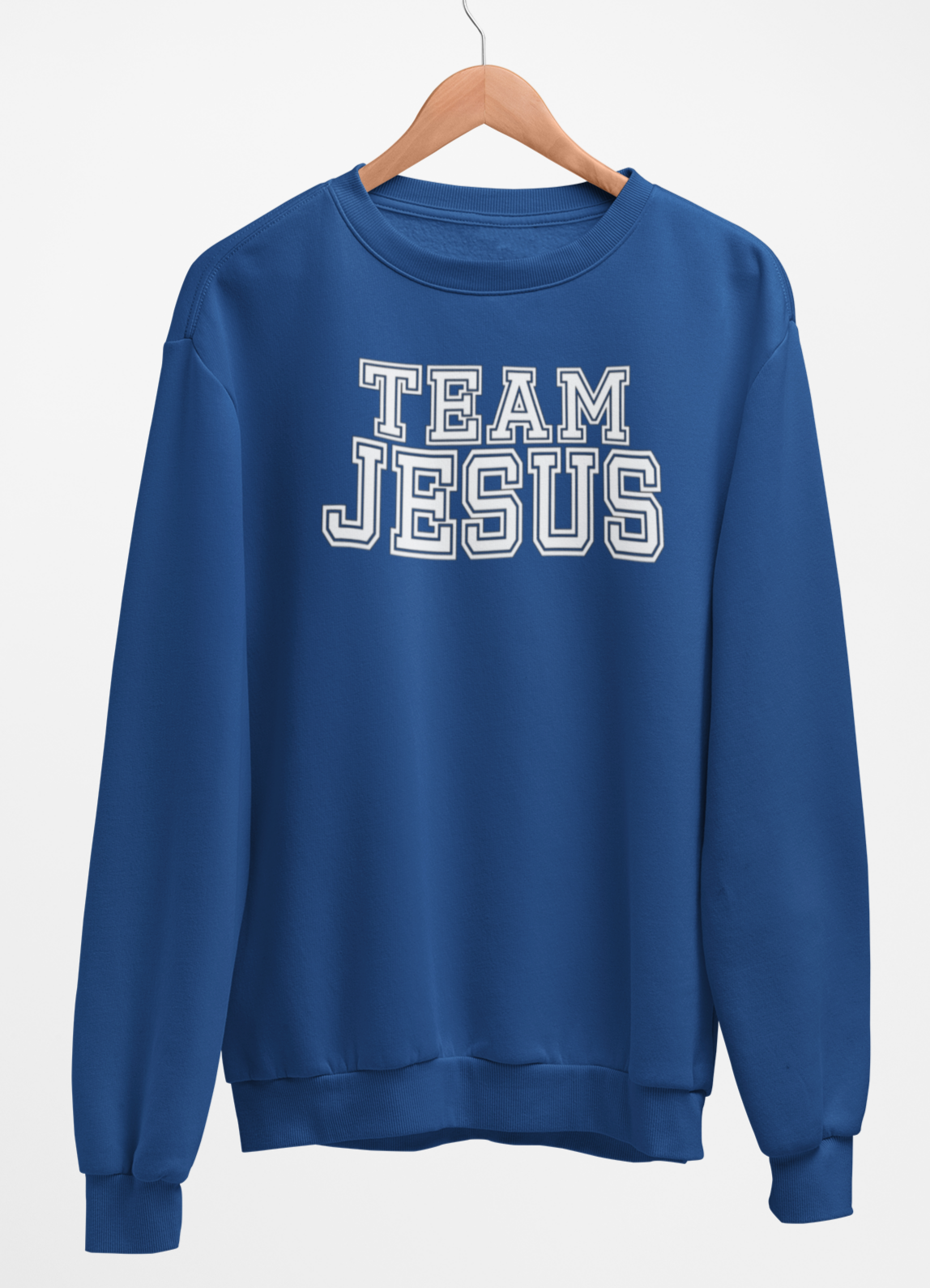 Team Jesus-White Text Fleece Crew Sweatshirt