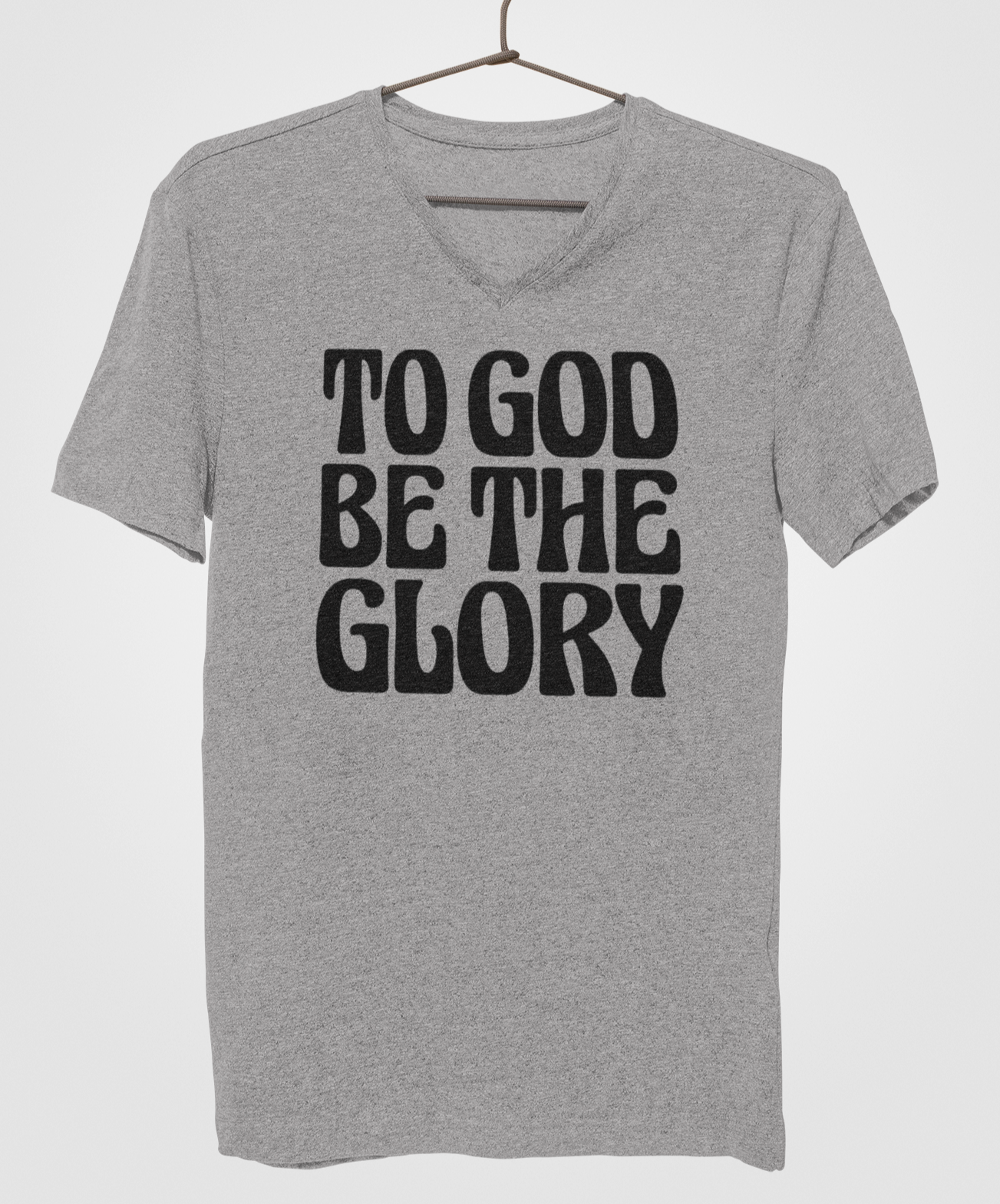 To God Be The Glory Black Text  Women's V-Neck T-Shirt