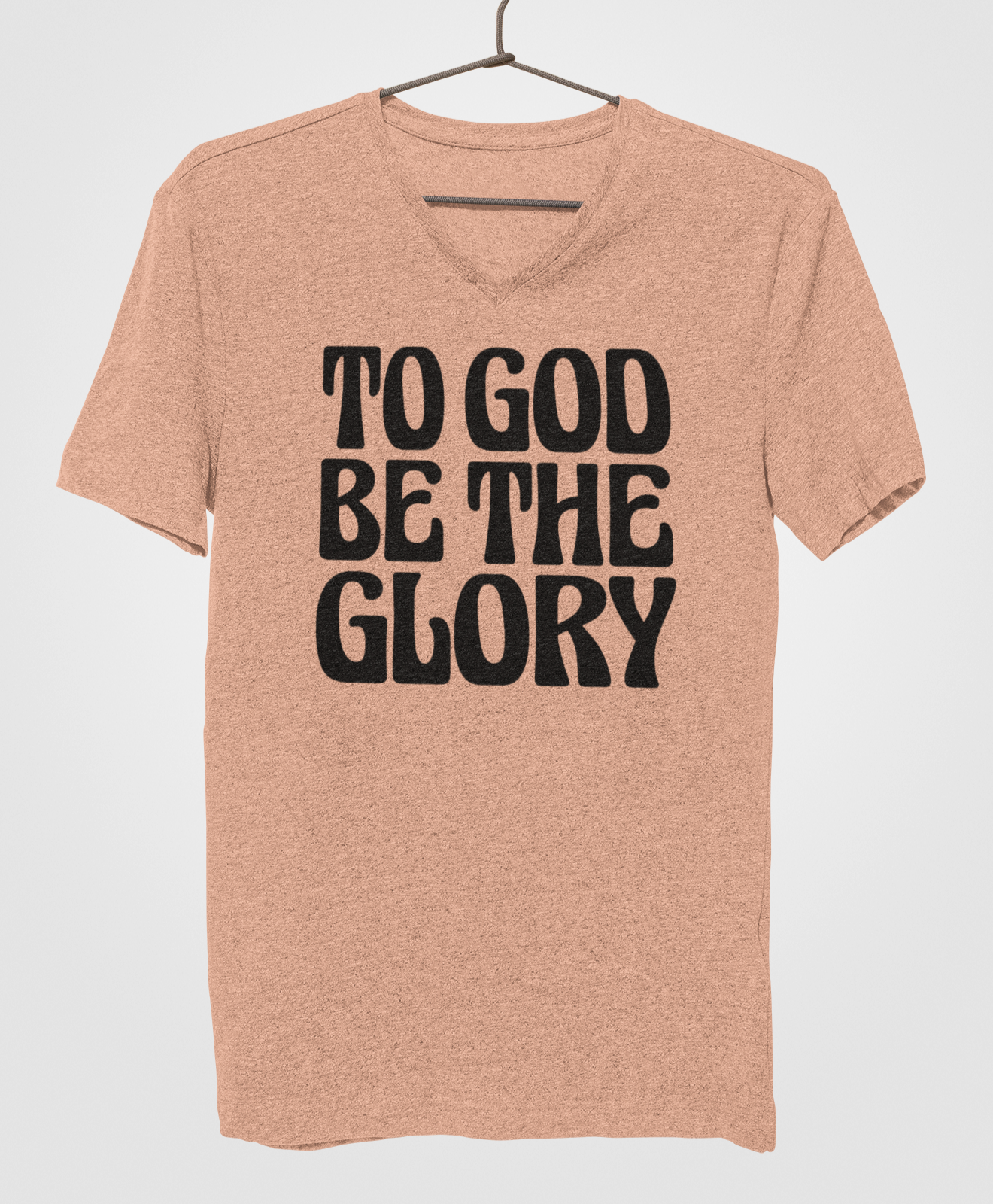 To God Be The Glory Black Text  Women's V-Neck T-Shirt